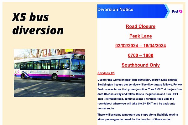 Notice of route diversion